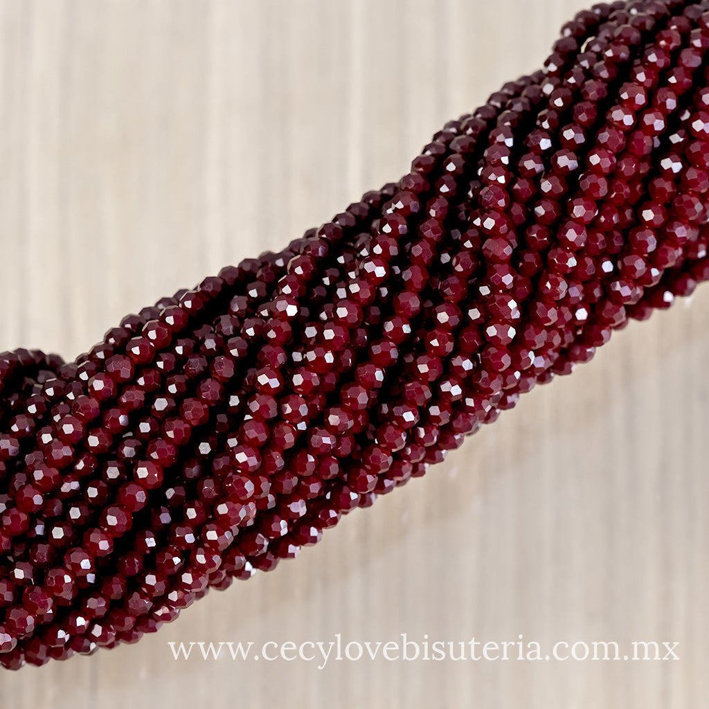 Cristal Rondel Vinil Mate 4 mm