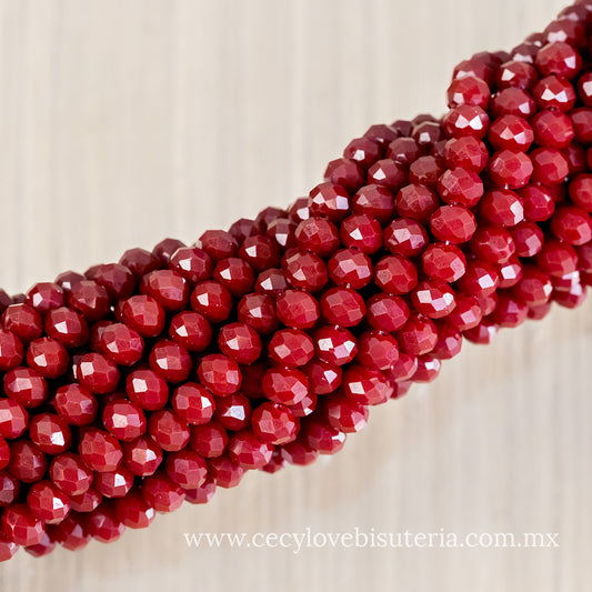 Cristal Rondel Vino Mate 8 mm