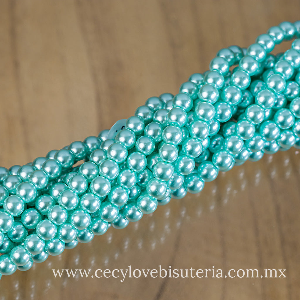 Perla Cristal Aquamarino 6 mm