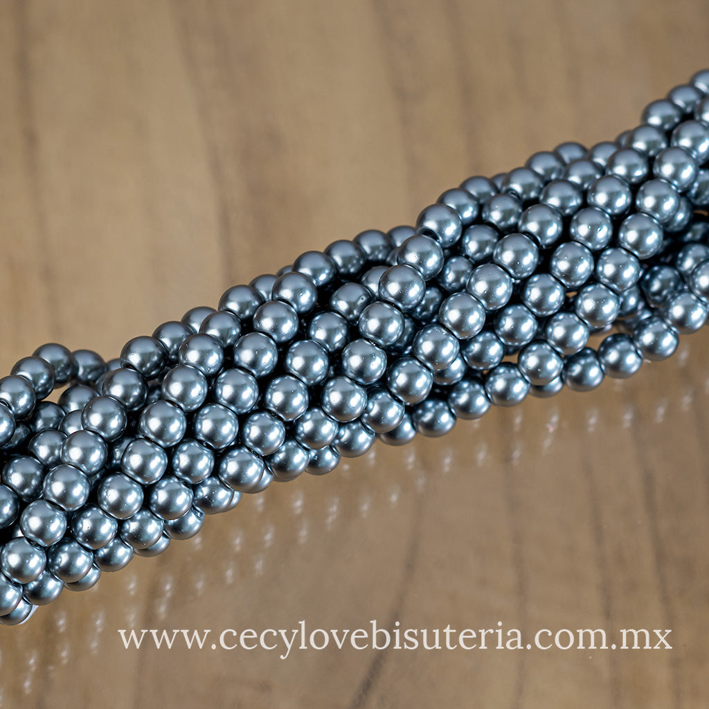 Perla Cristal Gris 6 mm