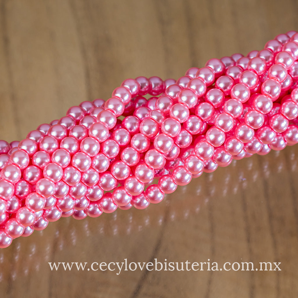 Perla Cristal Rosa 6 mm