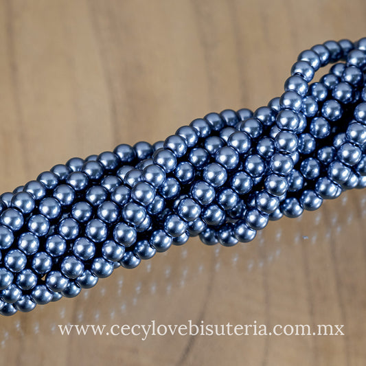 Perla Cristal Azul Zafiro 6 mm