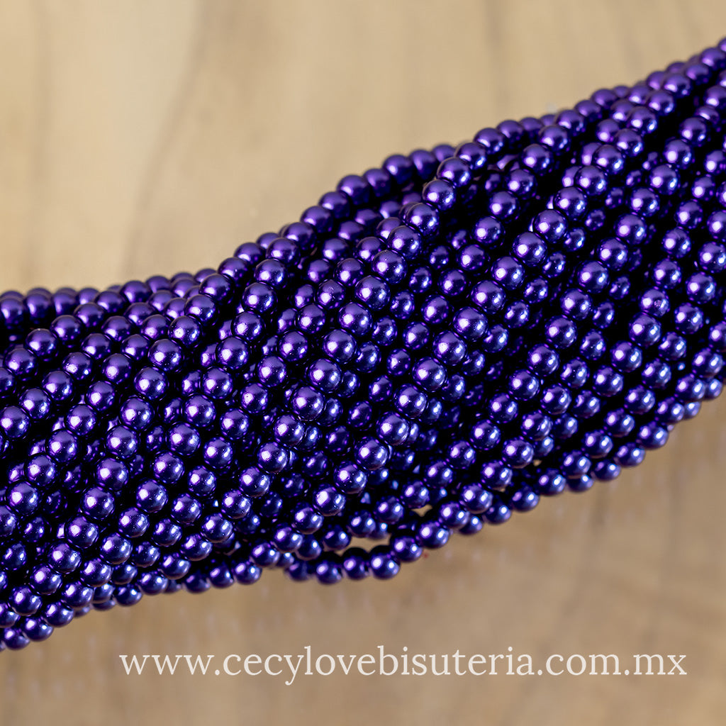 Perla Cristal Morado 4 mm