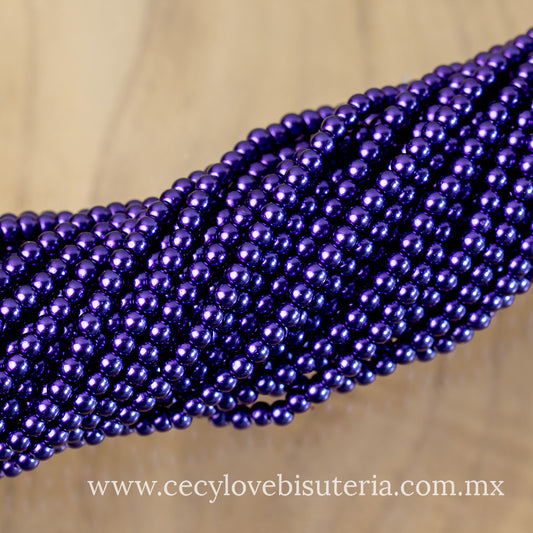 Perla Cristal Morado 4 mm