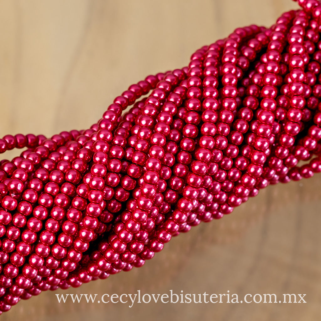 Perla Cristal Rojo 4 mm