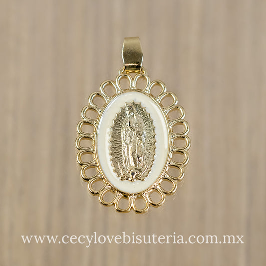 Medalla Virgen de Guadalupe Blanco