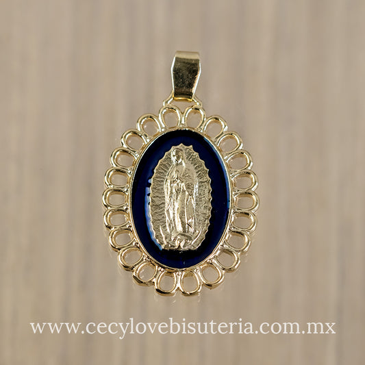 Medalla Virgen de Guadalupe Azul Marino