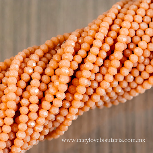 Cristal Rondel Pumpkin 4 mm