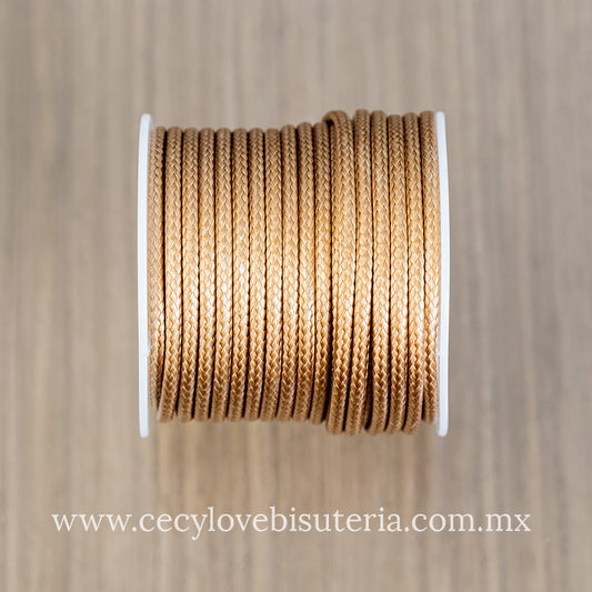 Rollo Cordón Encerado Dorado 2.5 mm