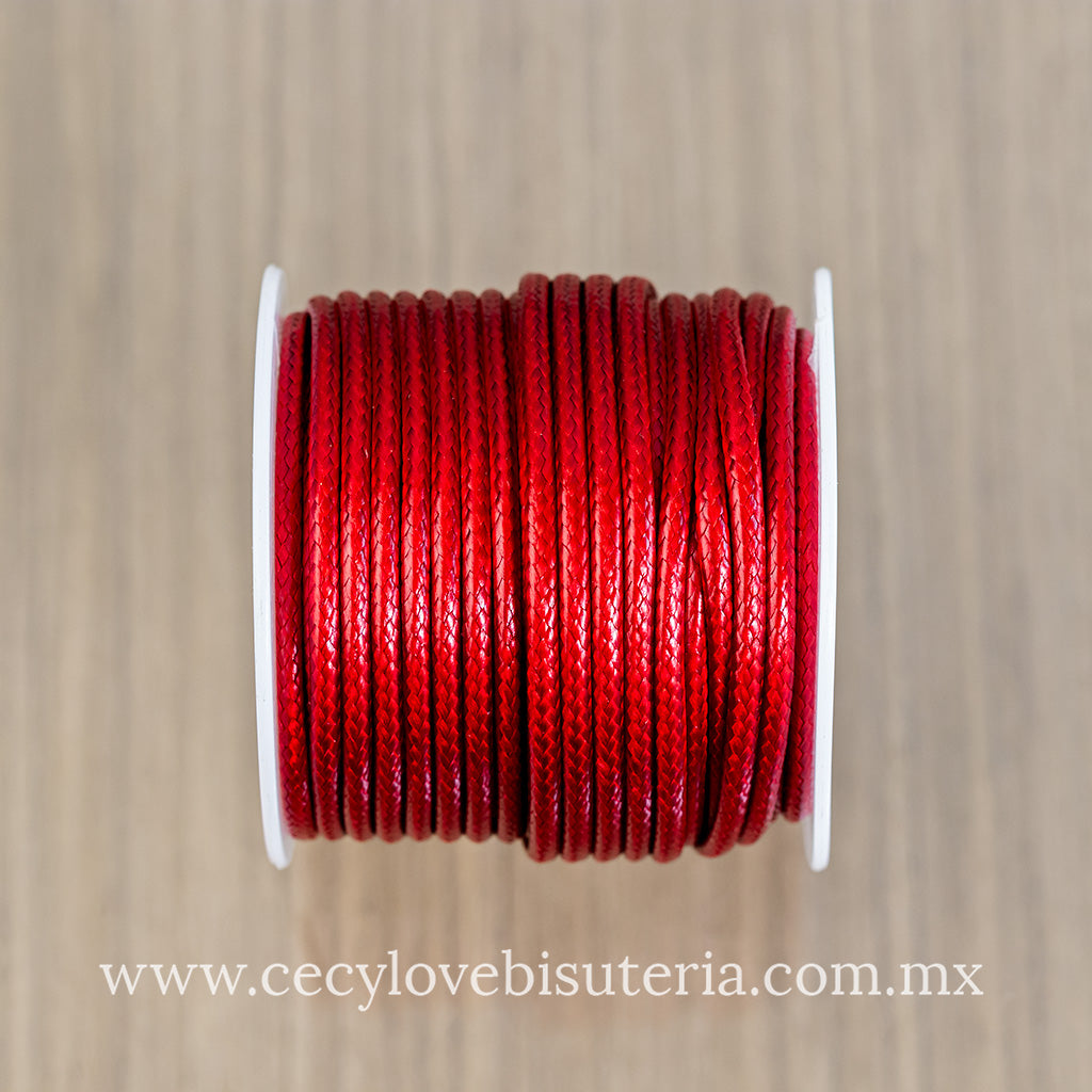 Rollo Cordón Encerado Rojo 2.5 mm