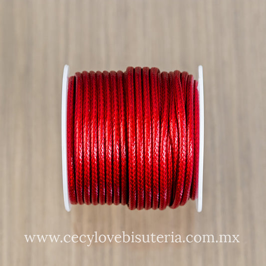 Rollo Cordón Encerado Rojo 2.5 mm