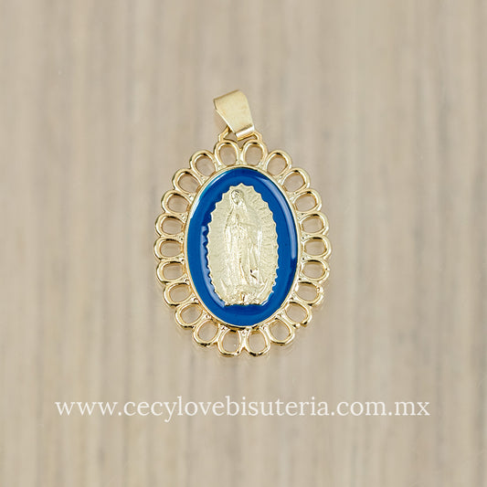 Medalla Virgen de Guadalupe Azul