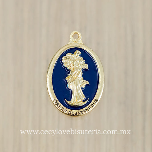 Medalla Virgen Desatanudos Azul
