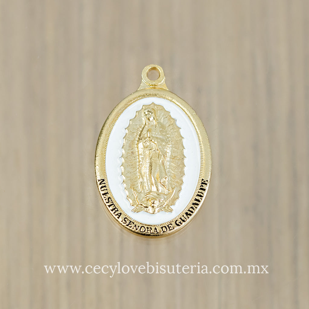 Medalla Virgen de Guadalupe Blanco