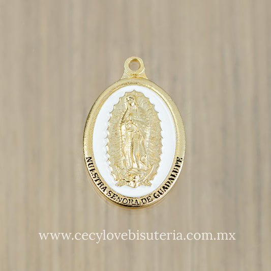 Medalla Virgen de Guadalupe Blanco