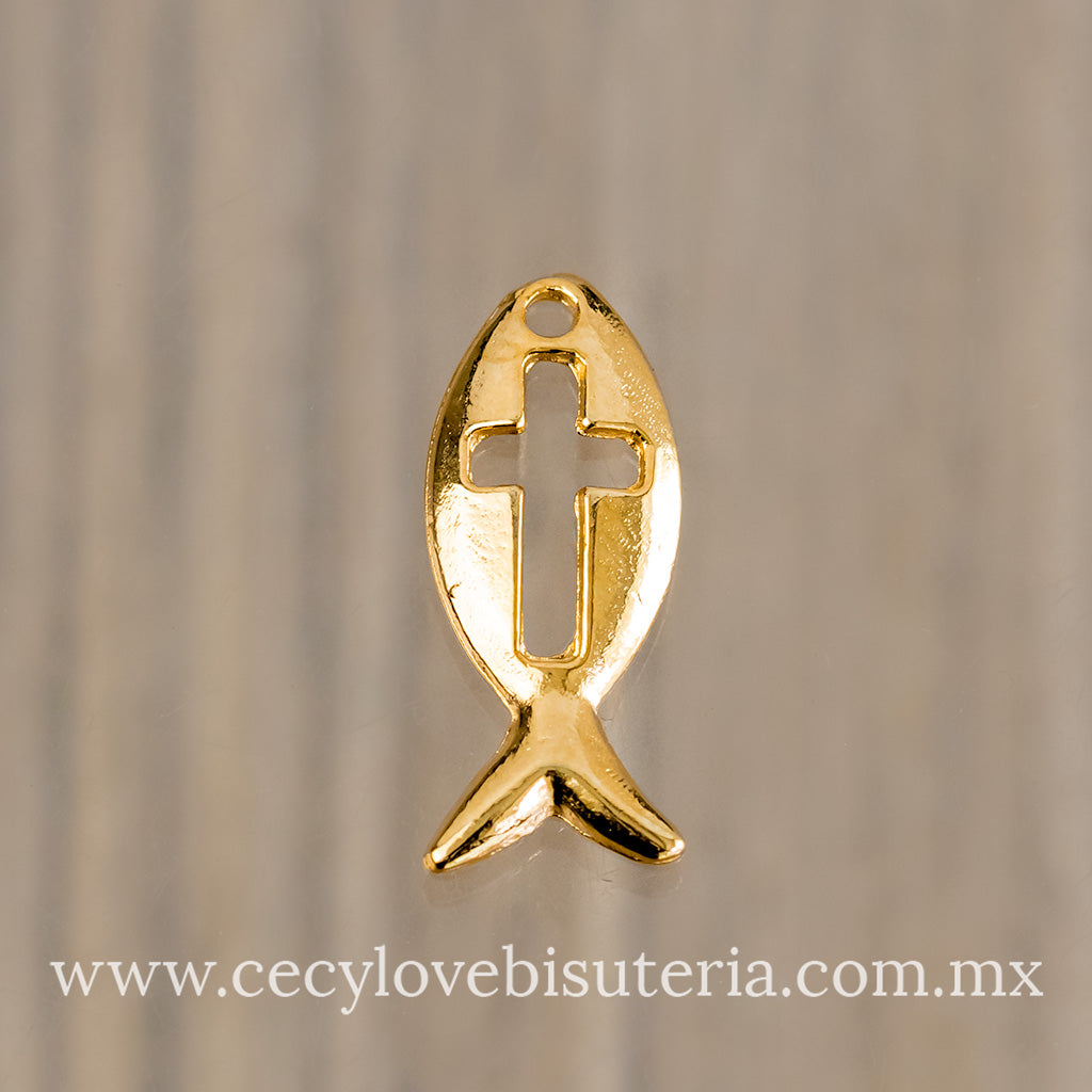 Dije Pez Con Cruz Hueco