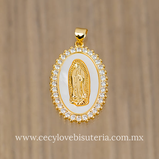 Medalla Virgen de Guadalupe Madre Perla Grande