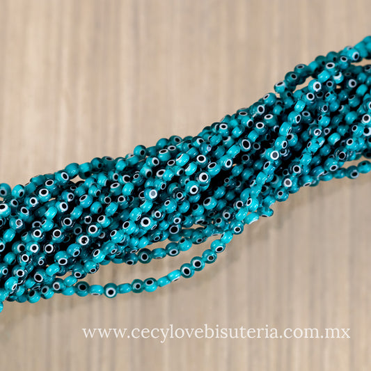 Murano Ojo Turco Turquesa 4 mm