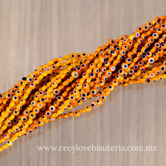 Murano Ojo Turco Naranja 4 mm
