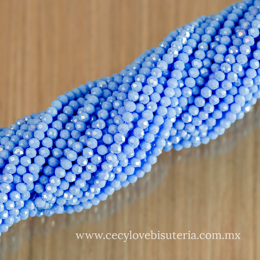 Cristal Rondel Azul Royal 4 mm