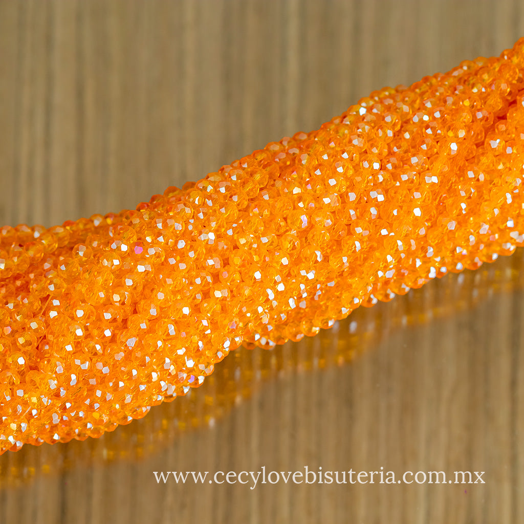 Cristal Rondel Caramelo 4 mm