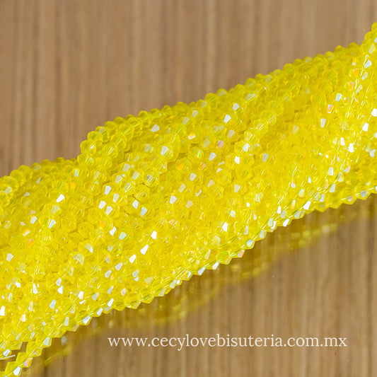 Cristal Rombo Amarillo Transparente 4 mm