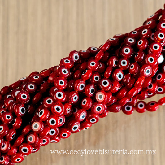Murano Luneta Ojo Turco Rojo 8 mm