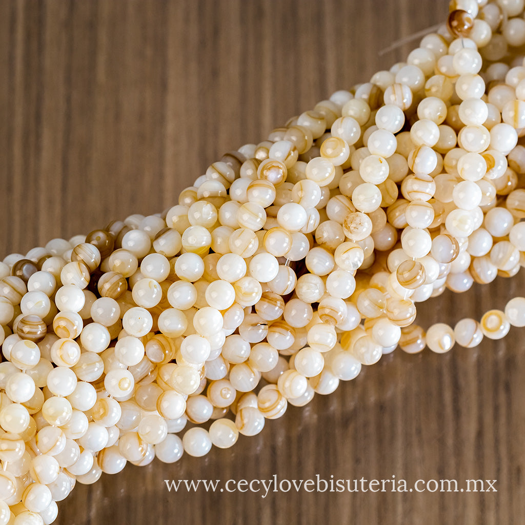 Madre Perla Beige 6 mm