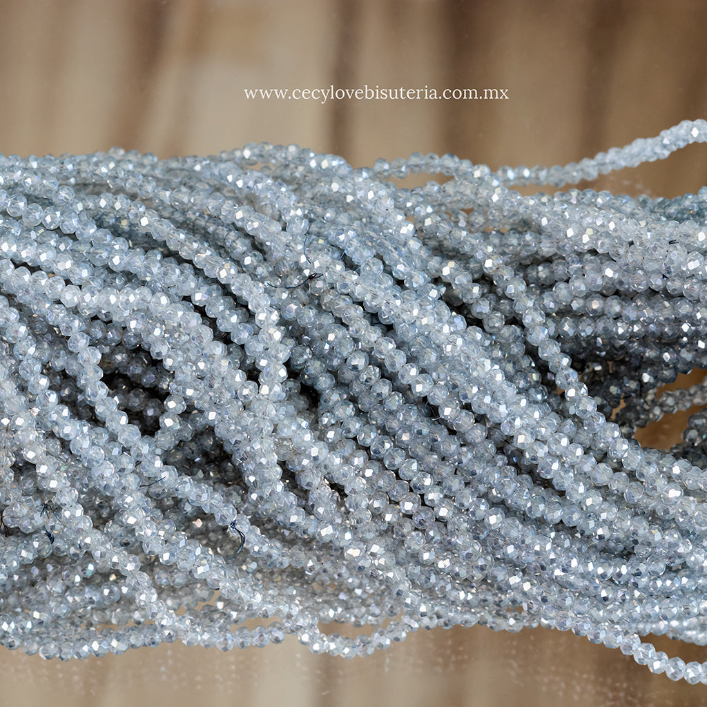 Cristal Rondel Gris 2 mm