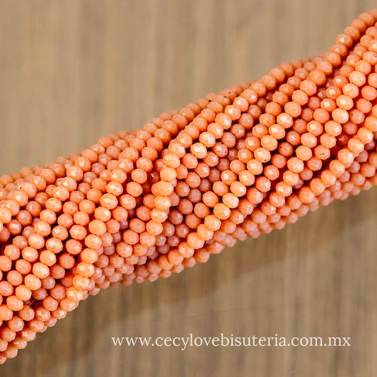 Cristal Rondel Melón 2 mm