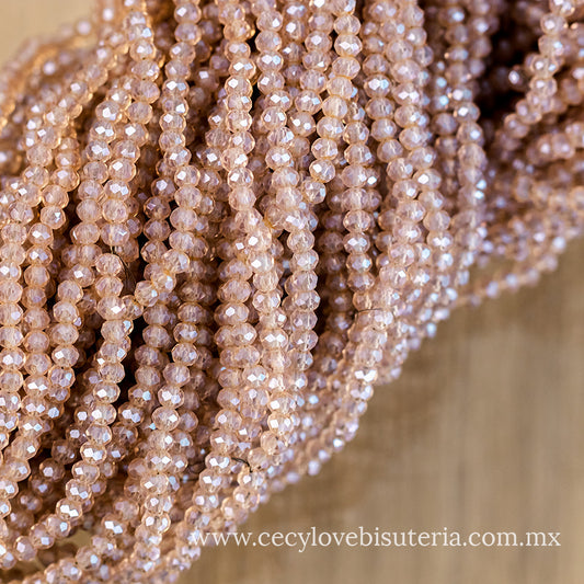 Cristal Rondel Silver 2 mm