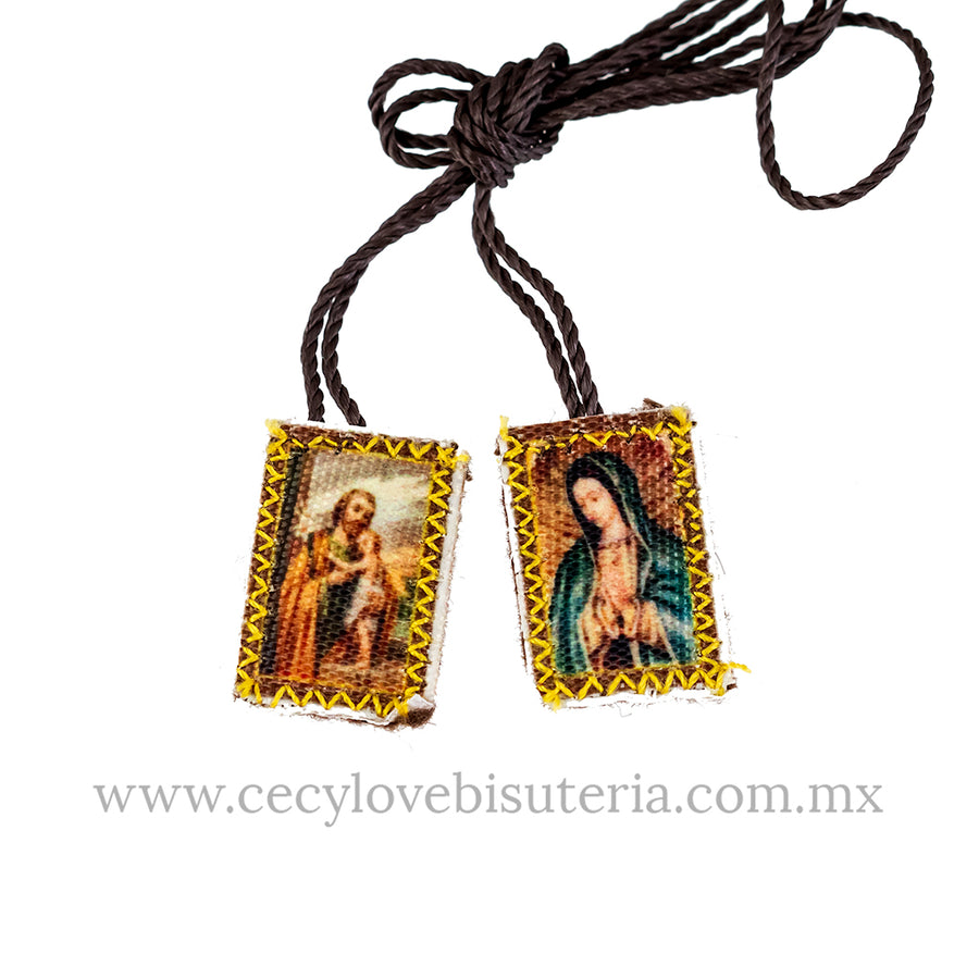 Escapulario Mini Virgen de Guadalupe / San Jóse