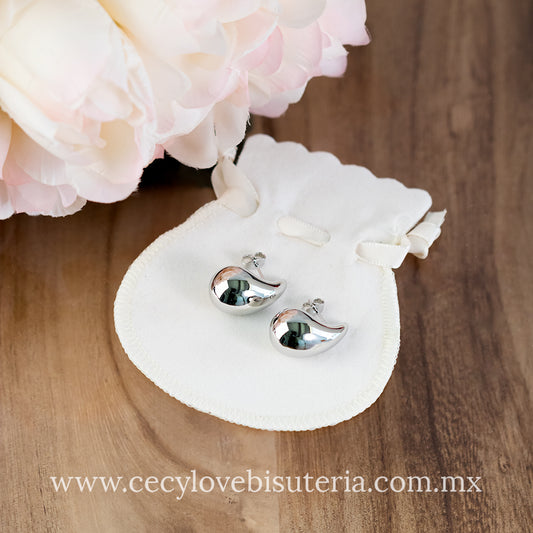 Aretes Gota Plateada