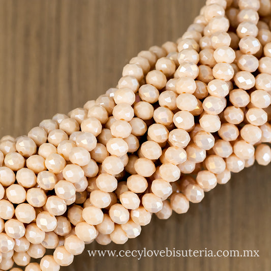Cristal Rondel Beige 8 mm
