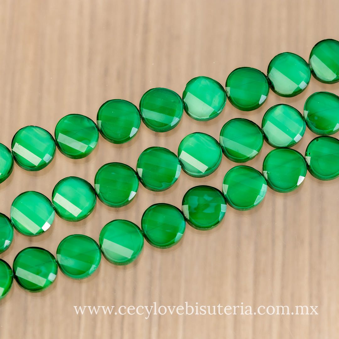 Cristal Luneta Facetada Verde