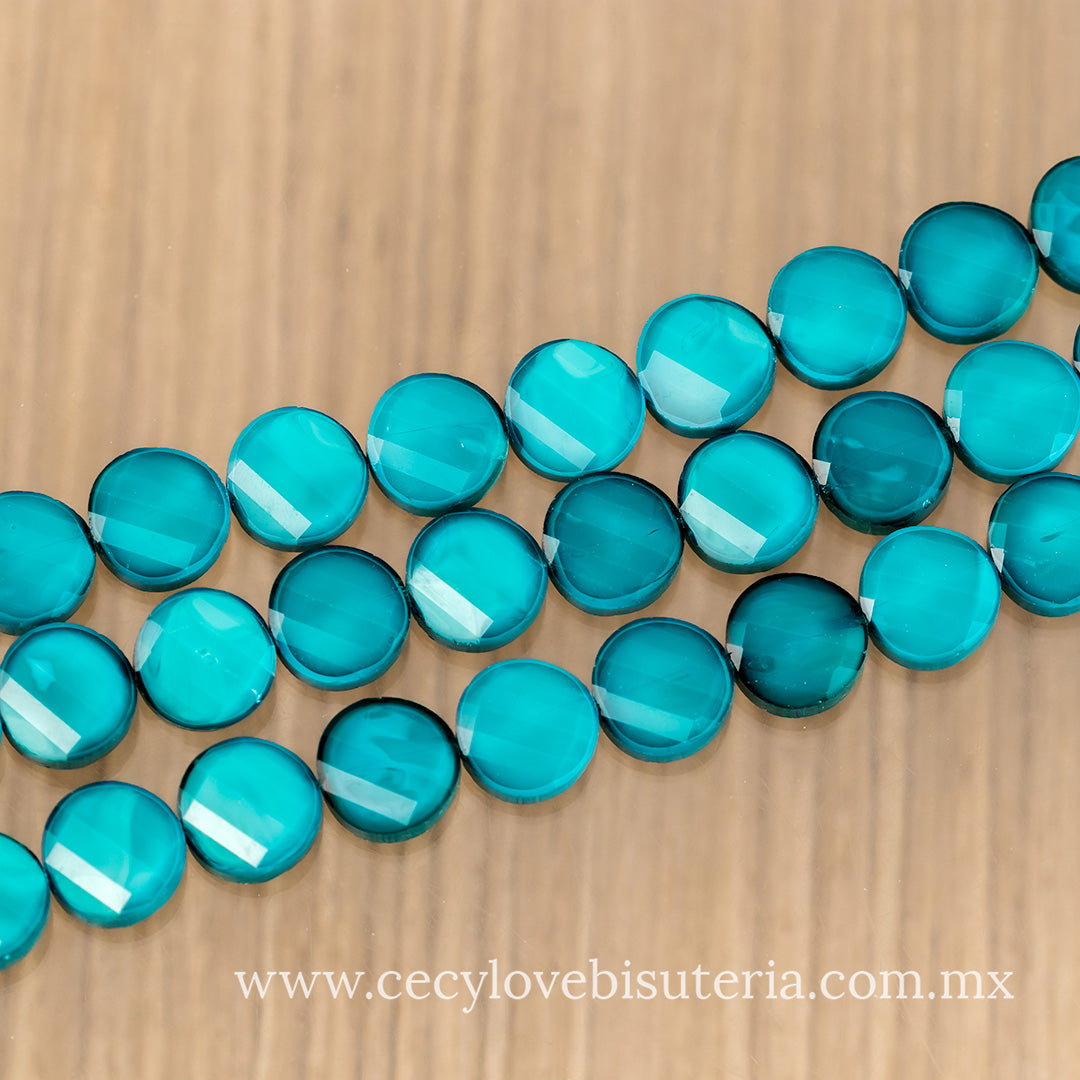 Cristal Luneta Facetada Esmeralda