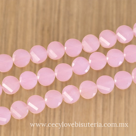 Cristal Luneta Facetada Rosa