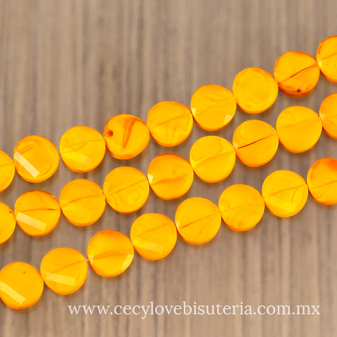 Cristal Luneta Facetada Naranja