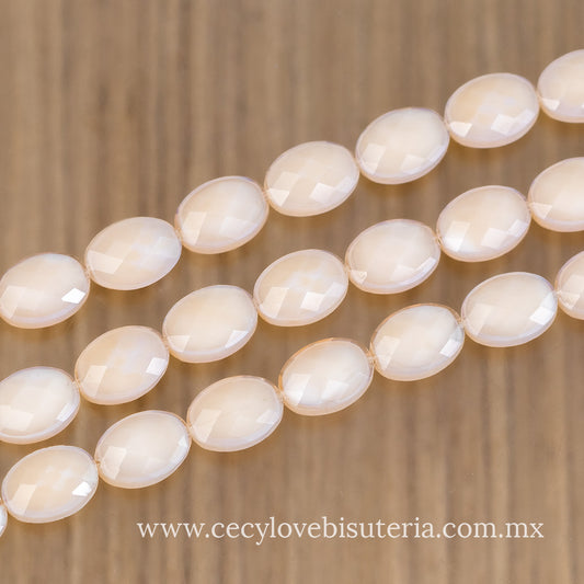 Cristal Óvalo Facetado Nude
