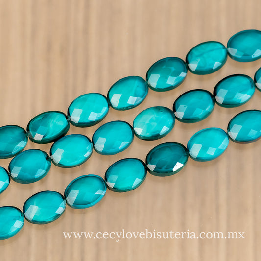 Cristal Óvalo Facetado Esmeralda