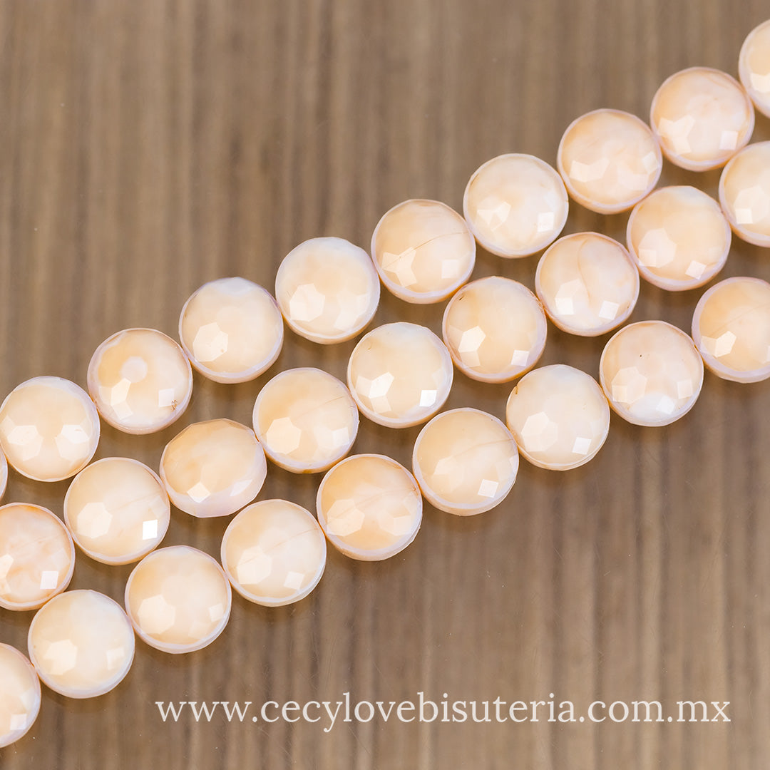 Cristal Círculo Facetado Nude
