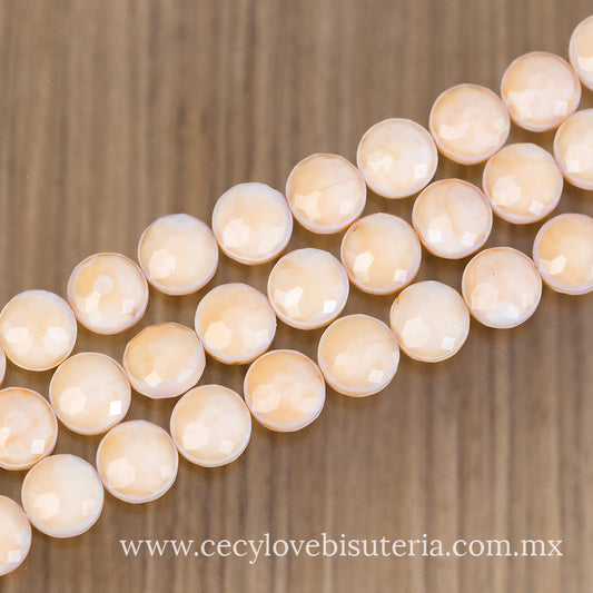 Cristal Círculo Facetado Nude