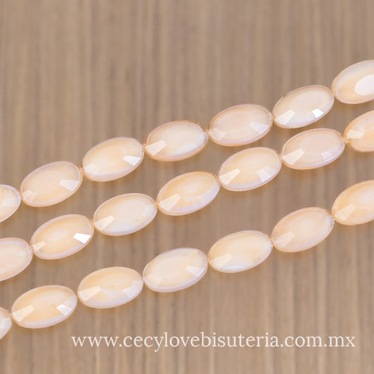 Cristal Óvalo Facetado Nude