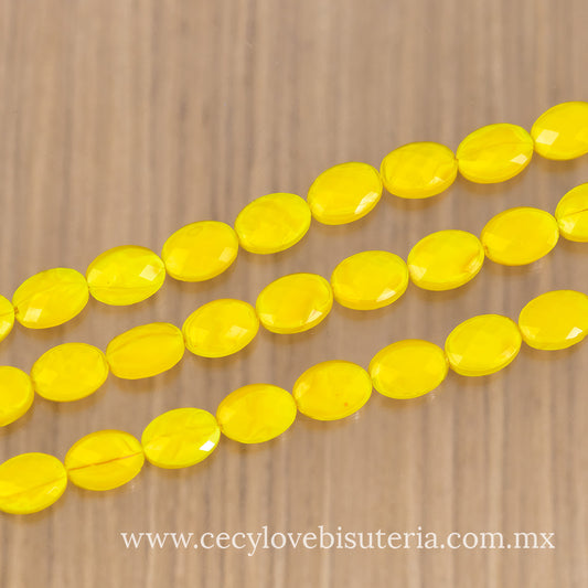 Cristal Óvalo Facetado Amarillo