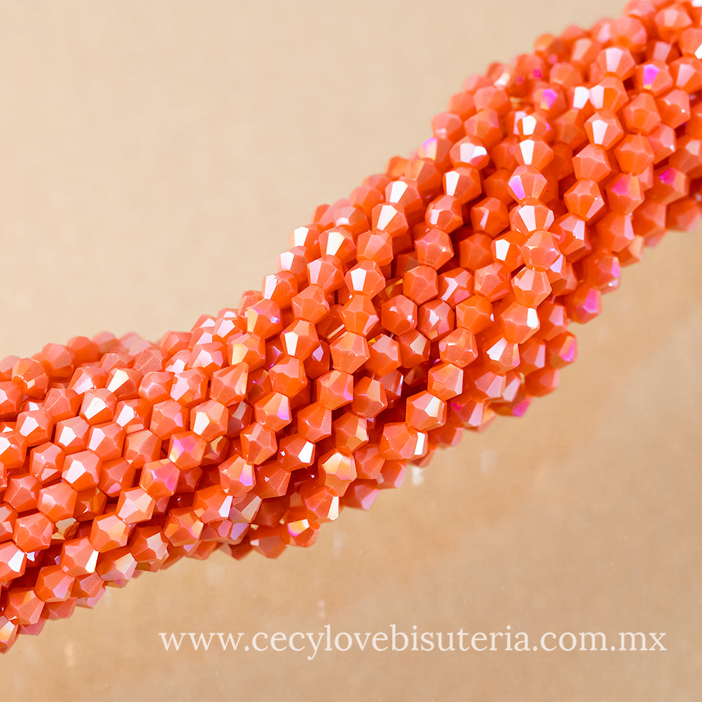 Cristal Rombo Naranja AB 4 mm