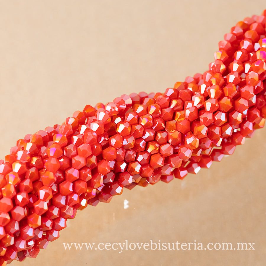 Cristal Rombo Coral 4 mm