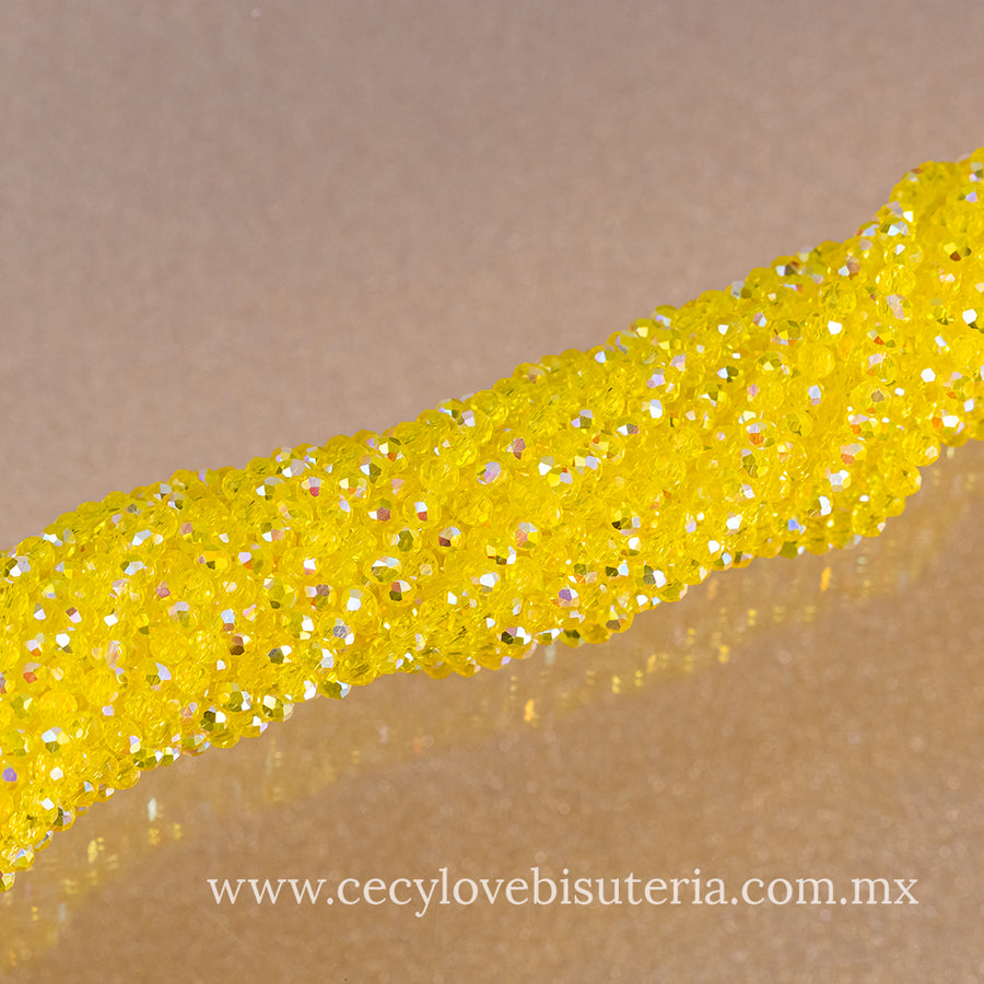 Cristal Rondel Amarillo AB 4 mm