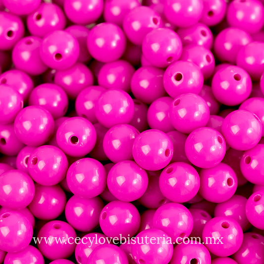 Cuentas de Acrílico Fucsia 10 mm