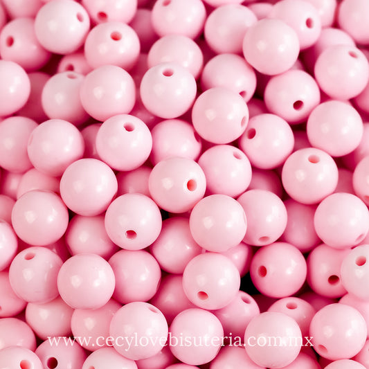 Cuentas de Acrílico Rosa Pastel 10 mm