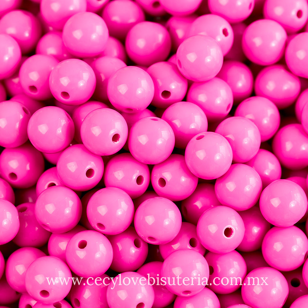 Cuentas de Acrílico Rosa 10 mm